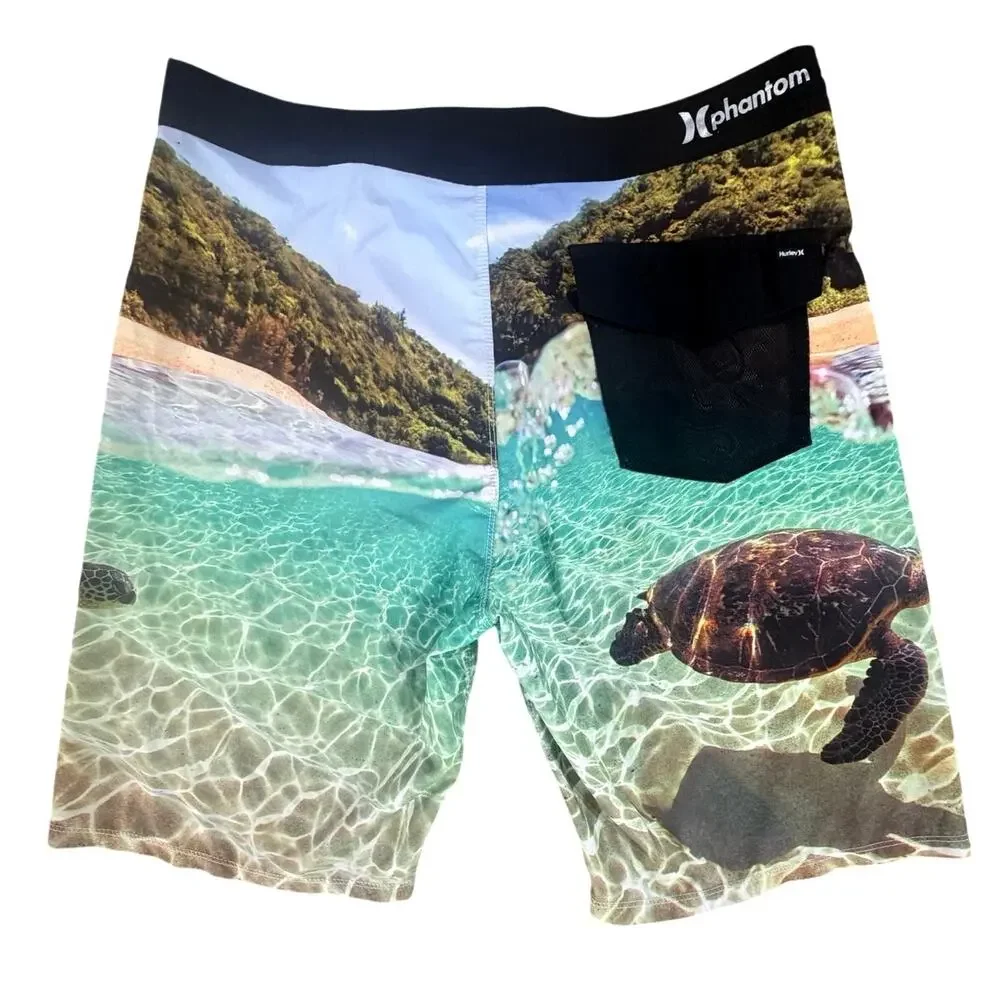 Hurley Phantom Clark Little Sea Turtle Board Shorts Mens SZ 32 Swim Trunks Beach